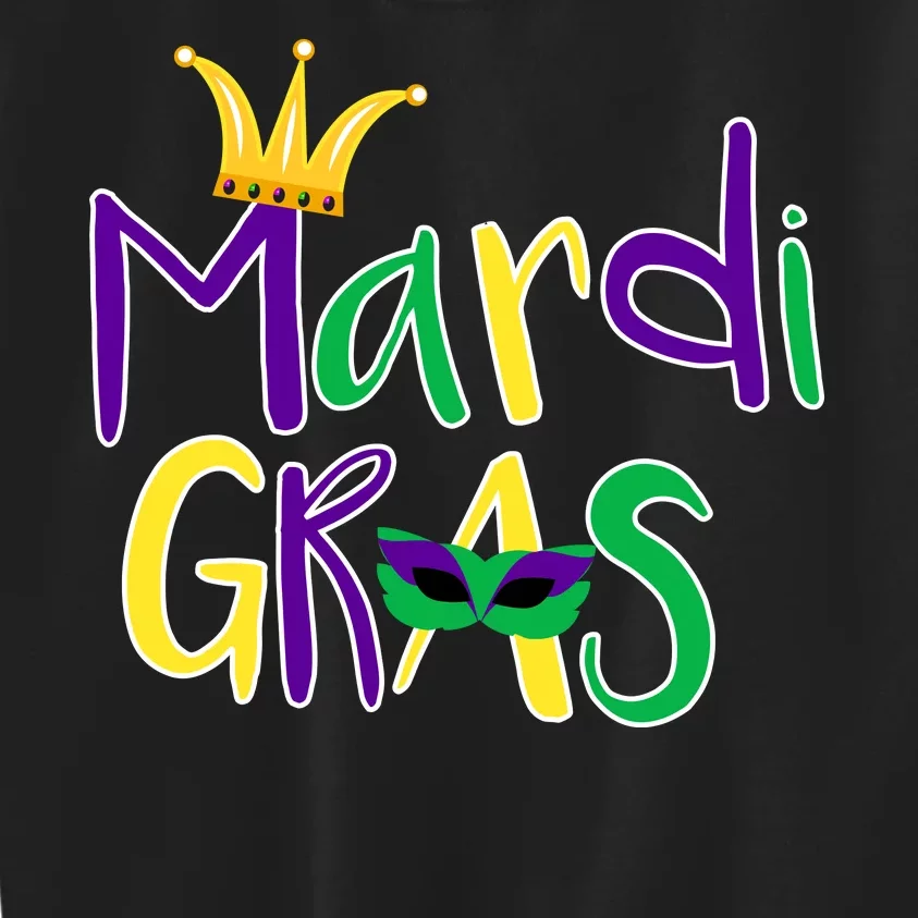 Mardi Gras Crown Logo Kids Sweatshirt