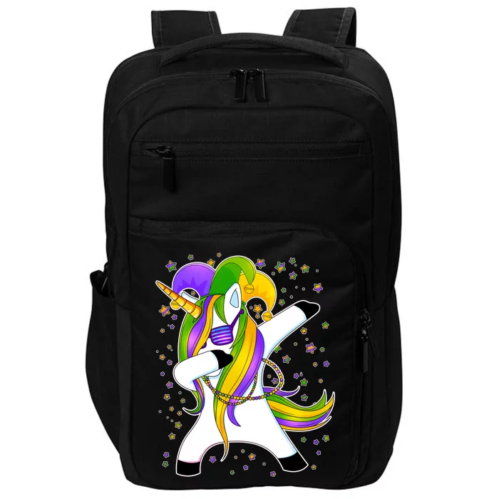 Mardi Gras Dabbing Unicorn Impact Tech Backpack