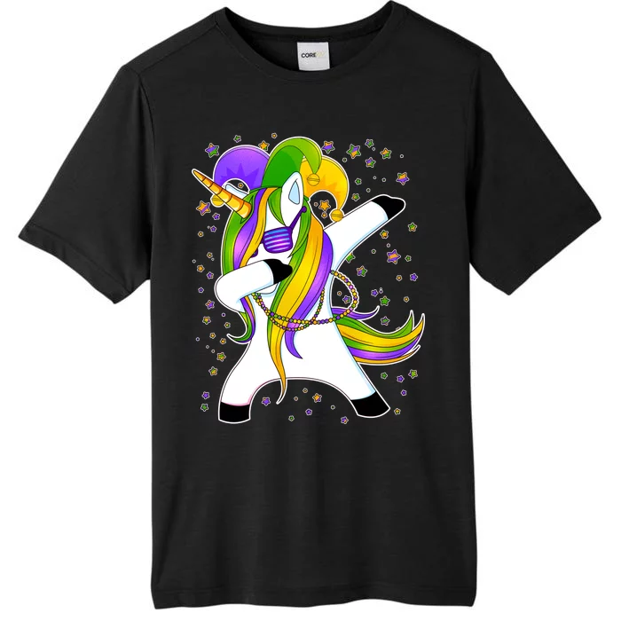 Mardi Gras Dabbing Unicorn ChromaSoft Performance T-Shirt