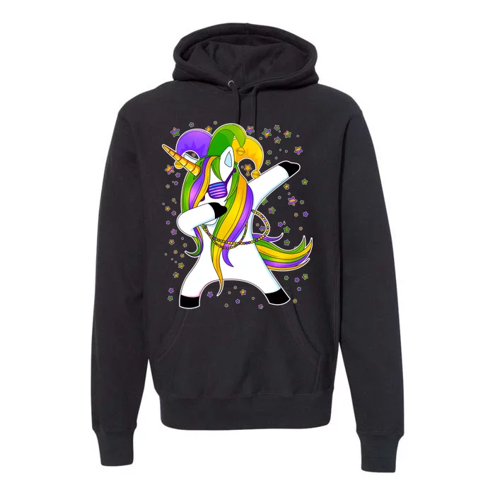 Mardi Gras Dabbing Unicorn Premium Hoodie