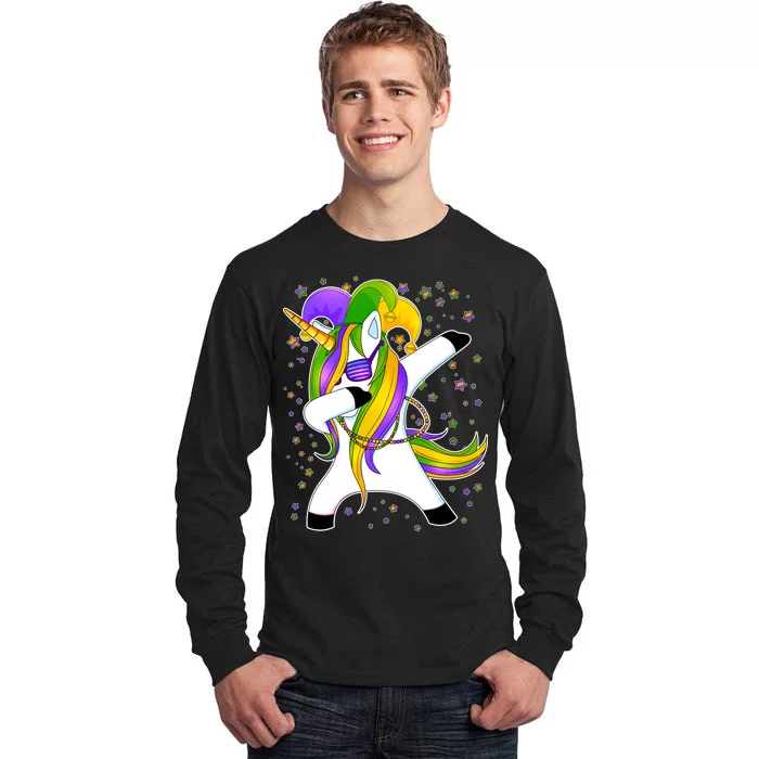 Mardi Gras Dabbing Unicorn Tall Long Sleeve T-Shirt