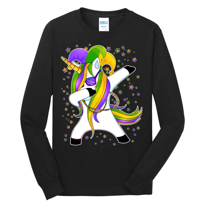 Mardi Gras Dabbing Unicorn Tall Long Sleeve T-Shirt