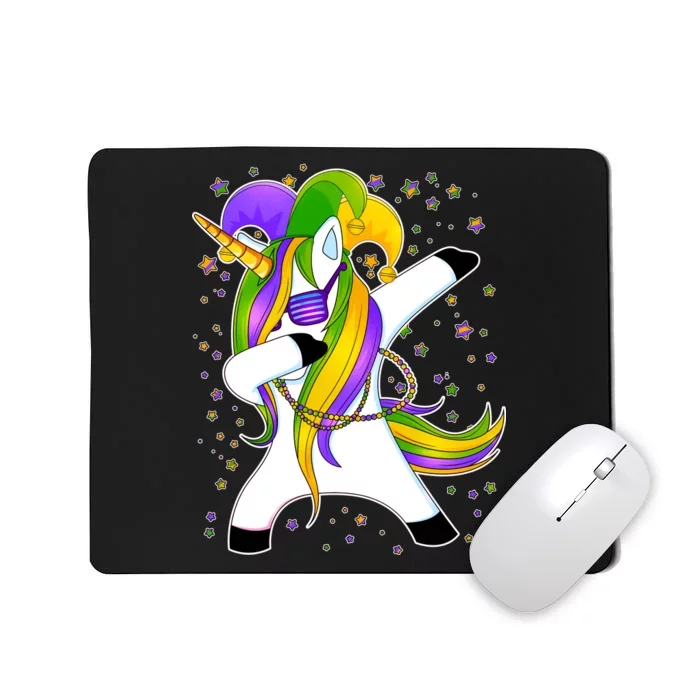 Mardi Gras Dabbing Unicorn Mousepad