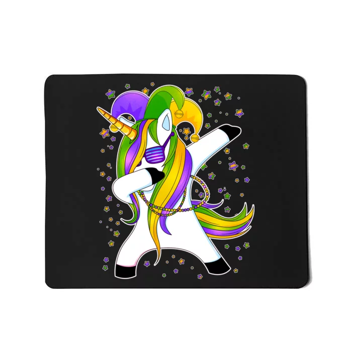 Mardi Gras Dabbing Unicorn Mousepad