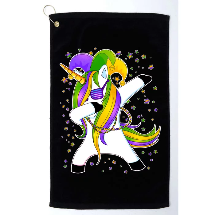 Mardi Gras Dabbing Unicorn Platinum Collection Golf Towel