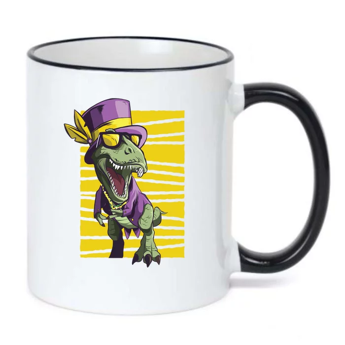 Mardi Gras Dinosaur Black Color Changing Mug