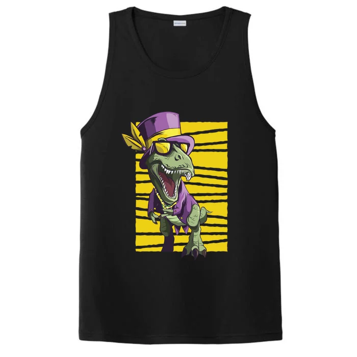 Mardi Gras Dinosaur Performance Tank