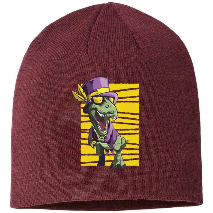 Mardi Gras Dinosaur 8 1/2in Sustainable Knit Beanie