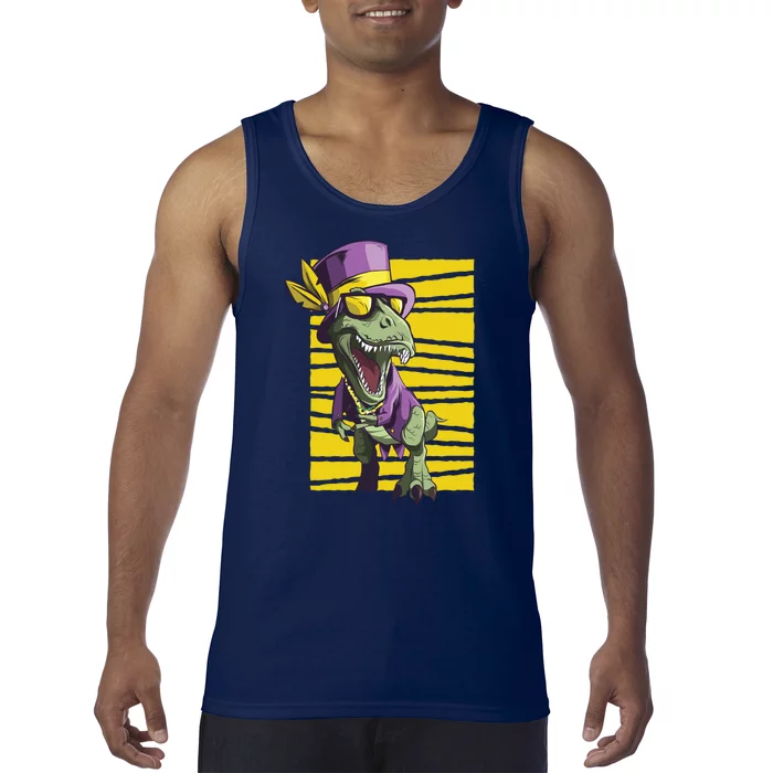 Mardi Gras Dinosaur Tank Top