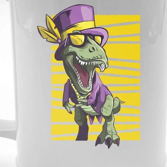 Mardi Gras Dinosaur Front & Back Beer Stein