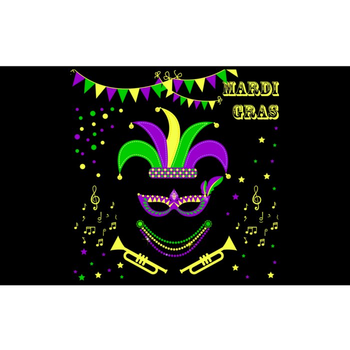 Mardi Gras Emoji Smiley Beads Mask New Orleans Bumper Sticker