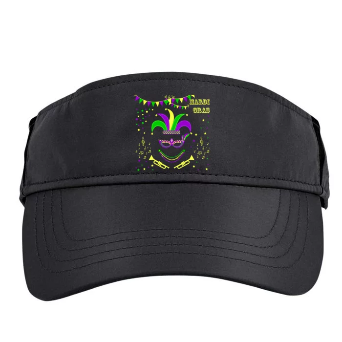 Mardi Gras Emoji Smiley Beads Mask New Orleans Adult Drive Performance Visor