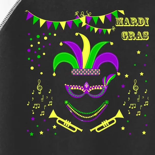 Mardi Gras Emoji Smiley Beads Mask New Orleans Toddler Fine Jersey T-Shirt