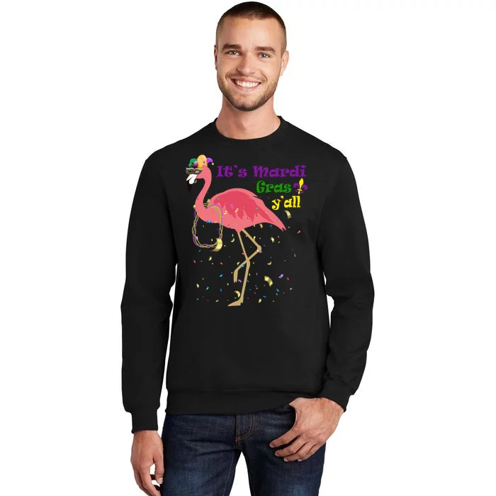 Mardi Gras Flamingo Tall Sweatshirt