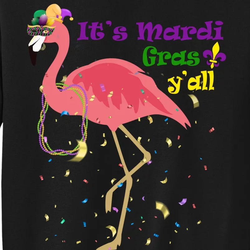 Mardi Gras Flamingo Tall Sweatshirt