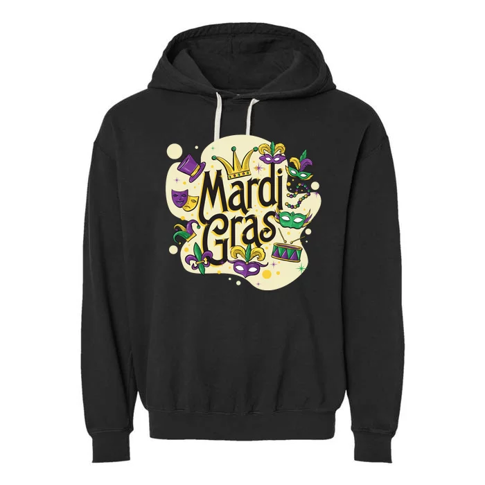 Mardi Gras Flashy Party Garment-Dyed Fleece Hoodie