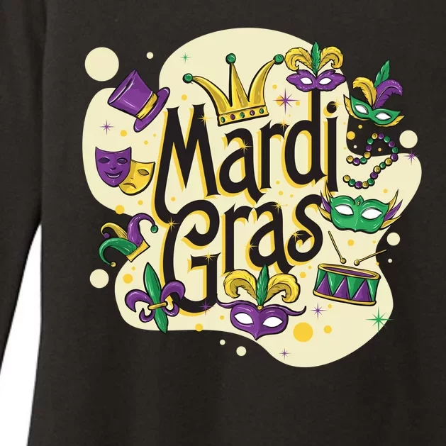 Mardi Gras Flashy Party Womens CVC Long Sleeve Shirt