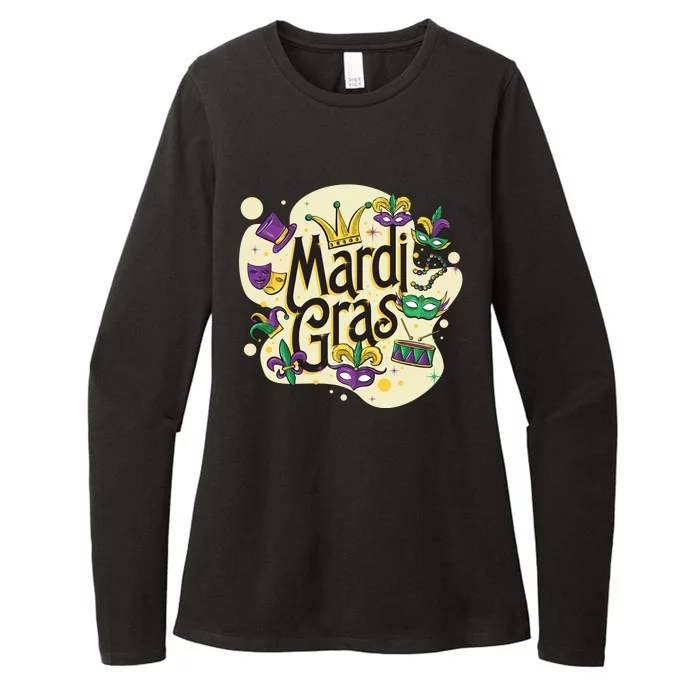 Mardi Gras Flashy Party Womens CVC Long Sleeve Shirt