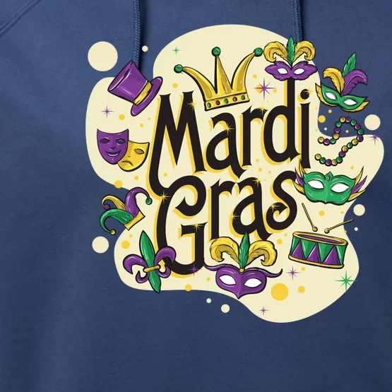 Mardi Gras Flashy Party Performance Fleece Hoodie