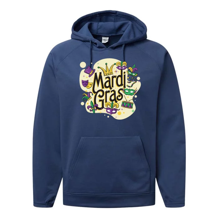 Mardi Gras Flashy Party Performance Fleece Hoodie