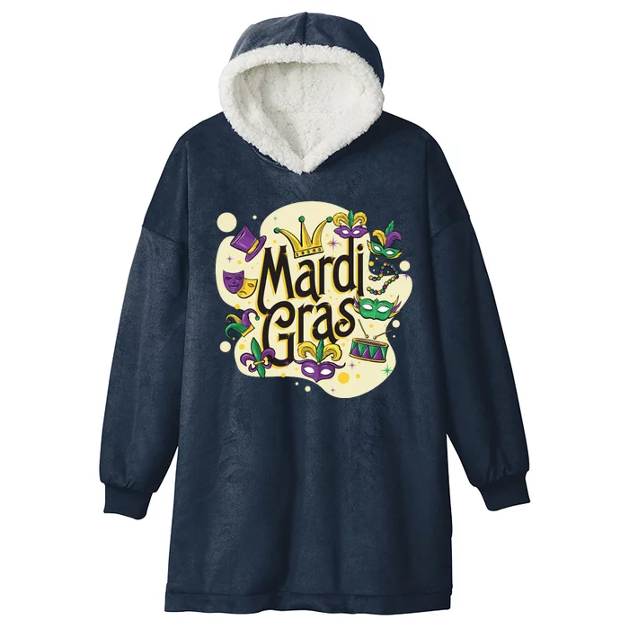 Mardi Gras Flashy Party Hooded Wearable Blanket