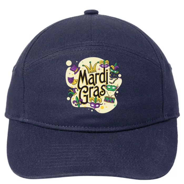 Mardi Gras Flashy Party 7-Panel Snapback Hat