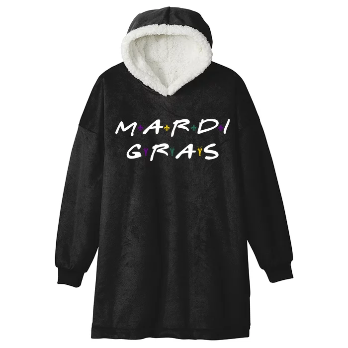 Mardi Gras Friends Hooded Wearable Blanket