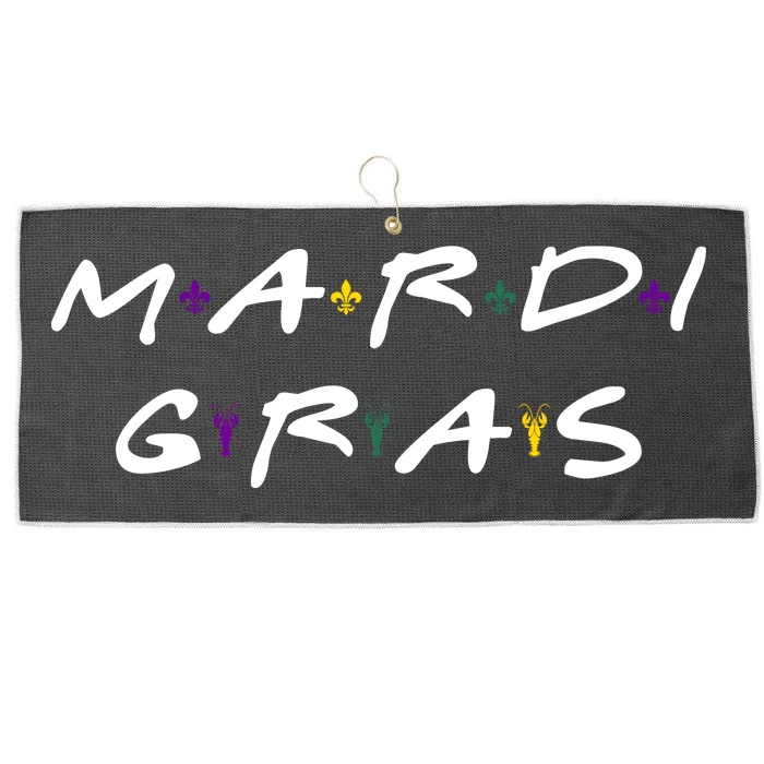 Mardi Gras Friends Large Microfiber Waffle Golf Towel