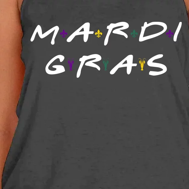 Mardi Gras Friends Women's Knotted Racerback Tank