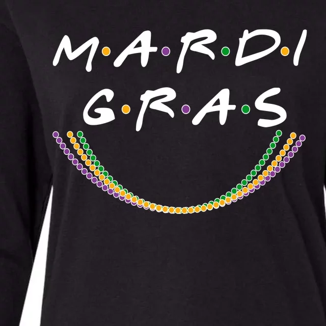 Mardi Gras Friends Meme Womens Cotton Relaxed Long Sleeve T-Shirt