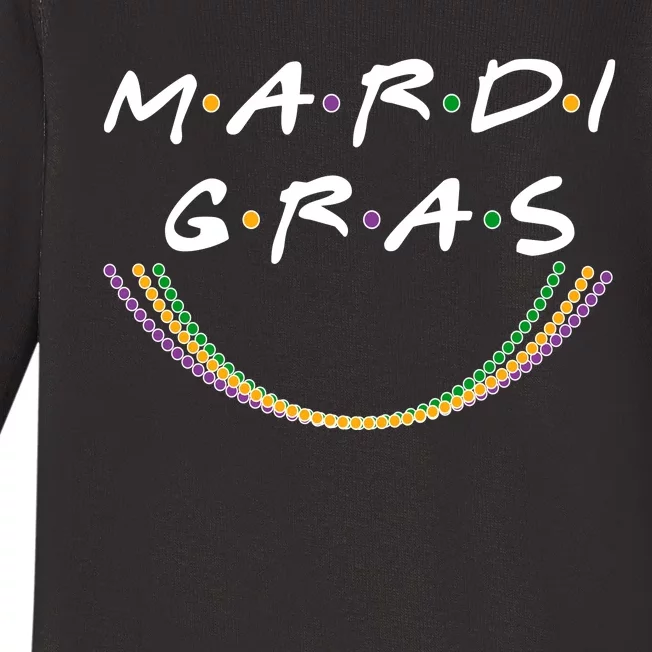 Mardi Gras Friends Meme Baby Long Sleeve Bodysuit