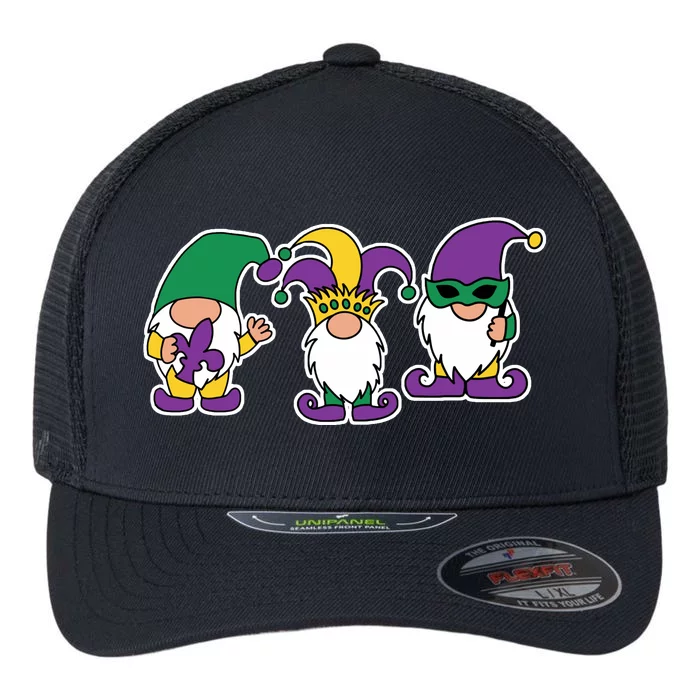 Mardi Gras Gnomes Party Flexfit Unipanel Trucker Cap