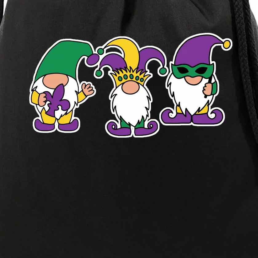 Mardi Gras Gnomes Party Drawstring Bag