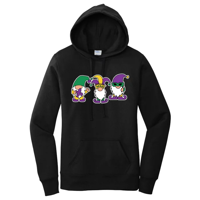 Mardi Gras Gnomes Party Women's Pullover Hoodie