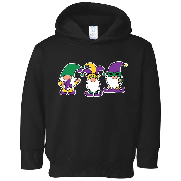 Mardi Gras Gnomes Party Toddler Hoodie