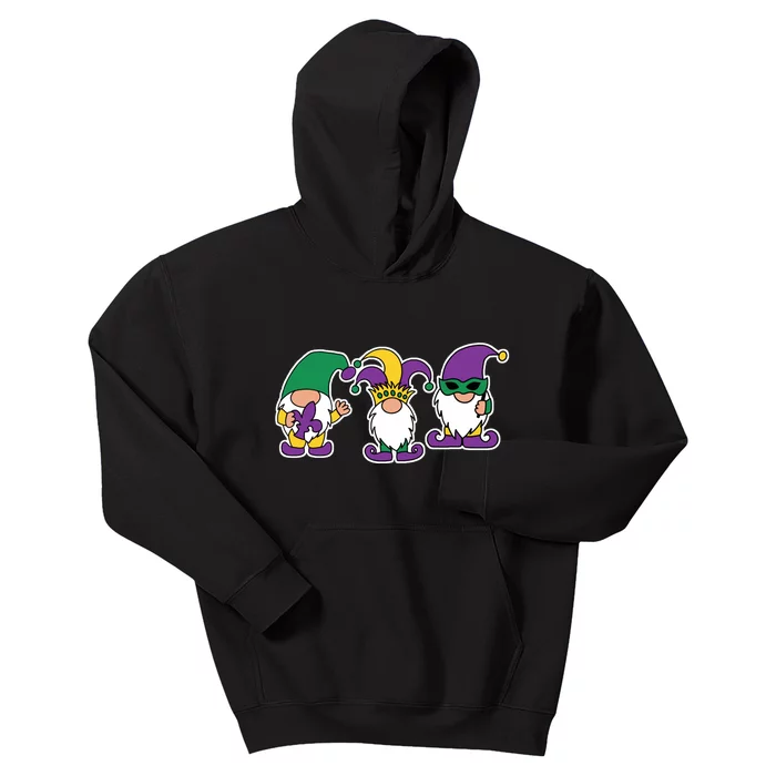 Mardi Gras Gnomes Party Kids Hoodie