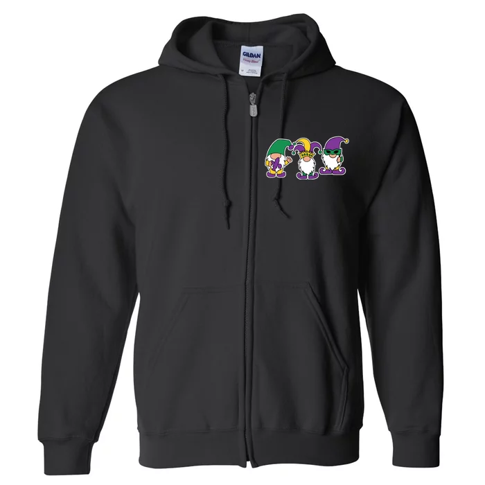 Mardi Gras Gnomes Party Full Zip Hoodie