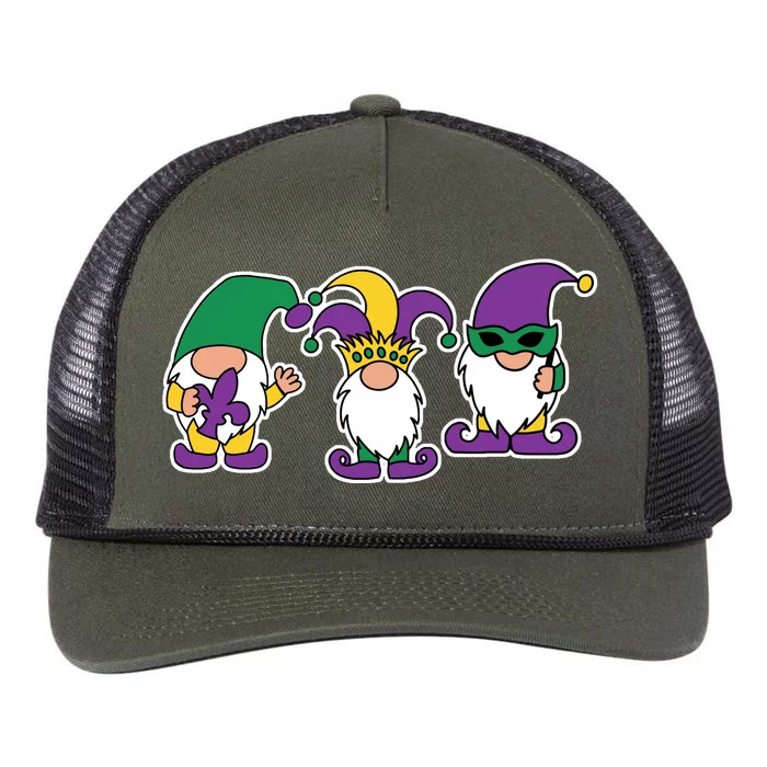 Mardi Gras Gnomes Party Retro Rope Trucker Hat Cap