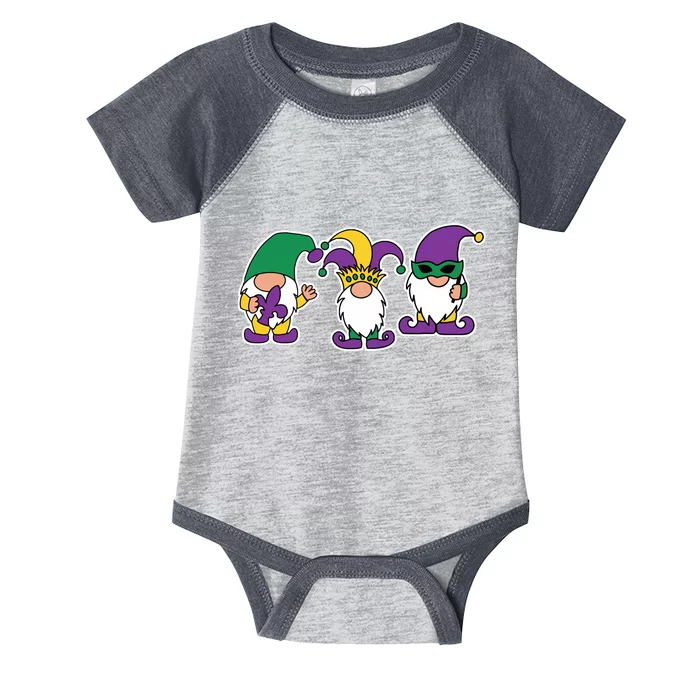 Mardi Gras Gnomes Party Infant Baby Jersey Bodysuit