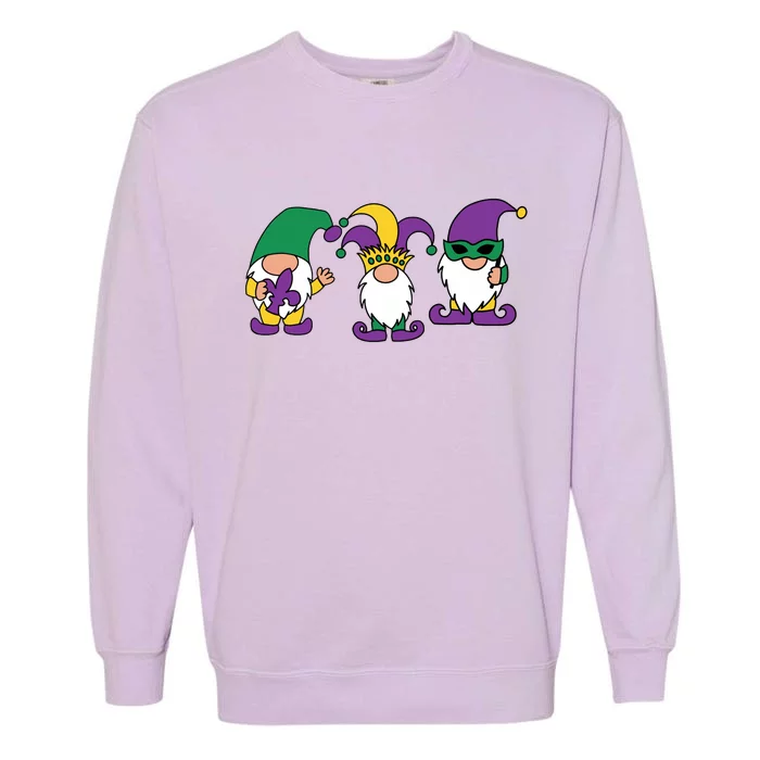 Mardi Gras Gnomes Party Garment-Dyed Sweatshirt