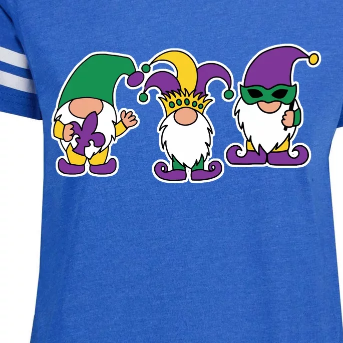 Mardi Gras Gnomes Party Enza Ladies Jersey Football T-Shirt