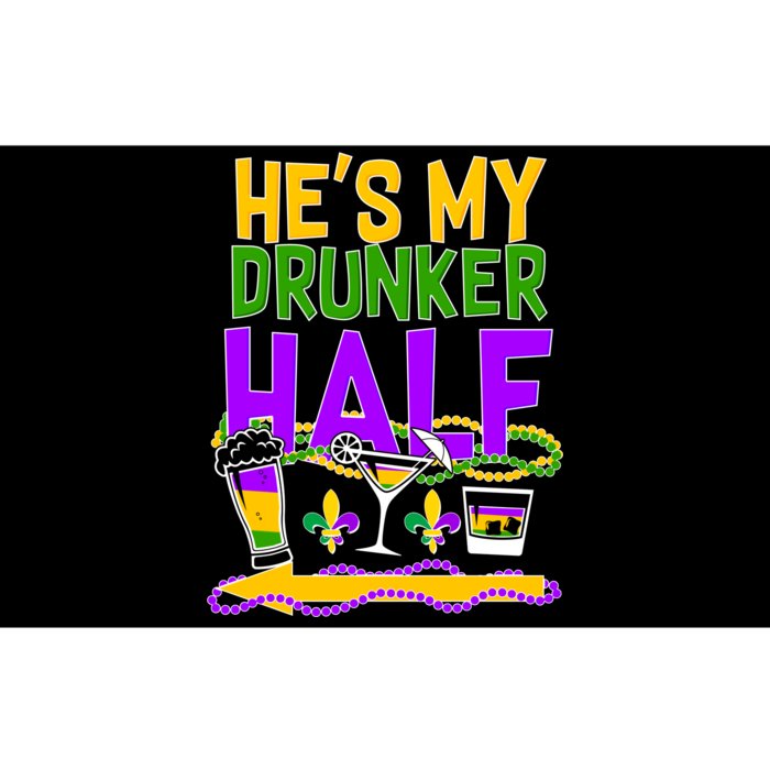 Mardi Gras He's My Drunker Half Bumper Sticker