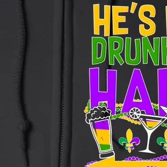 Mardi Gras He's My Drunker Half Full Zip Hoodie