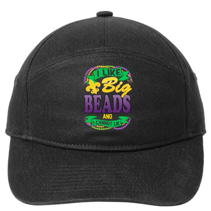 Mardi Gras I like big beads and i cannot lie 7-Panel Snapback Hat