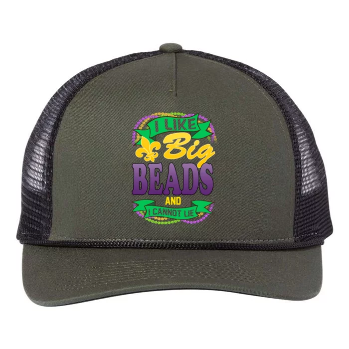 Mardi Gras I like big beads and i cannot lie Retro Rope Trucker Hat Cap