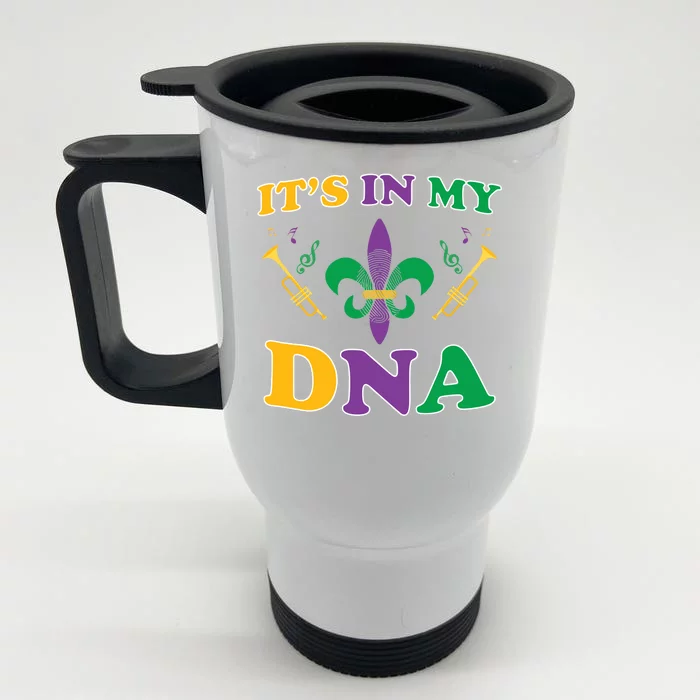 Mardi Gras It's My DNA Front & Back Stainless Steel Travel Mug