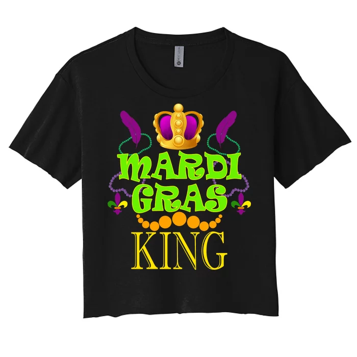 Mardi Gras King Women's Crop Top Tee