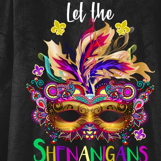 Mardi Gras Let The Shenanigans Begin Hooded Wearable Blanket