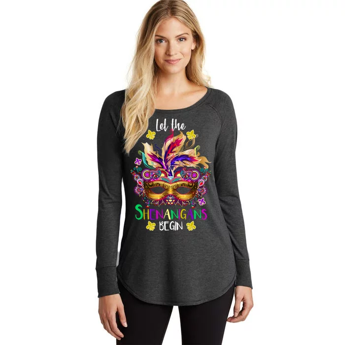 Mardi Gras Let The Shenanigans Begin Women's Perfect Tri Tunic Long Sleeve Shirt