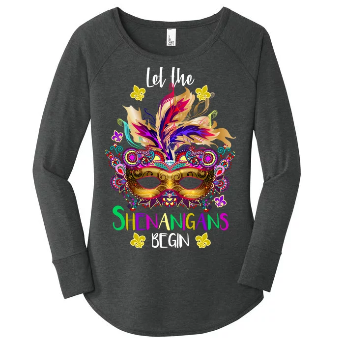 Mardi Gras Let The Shenanigans Begin Women's Perfect Tri Tunic Long Sleeve Shirt